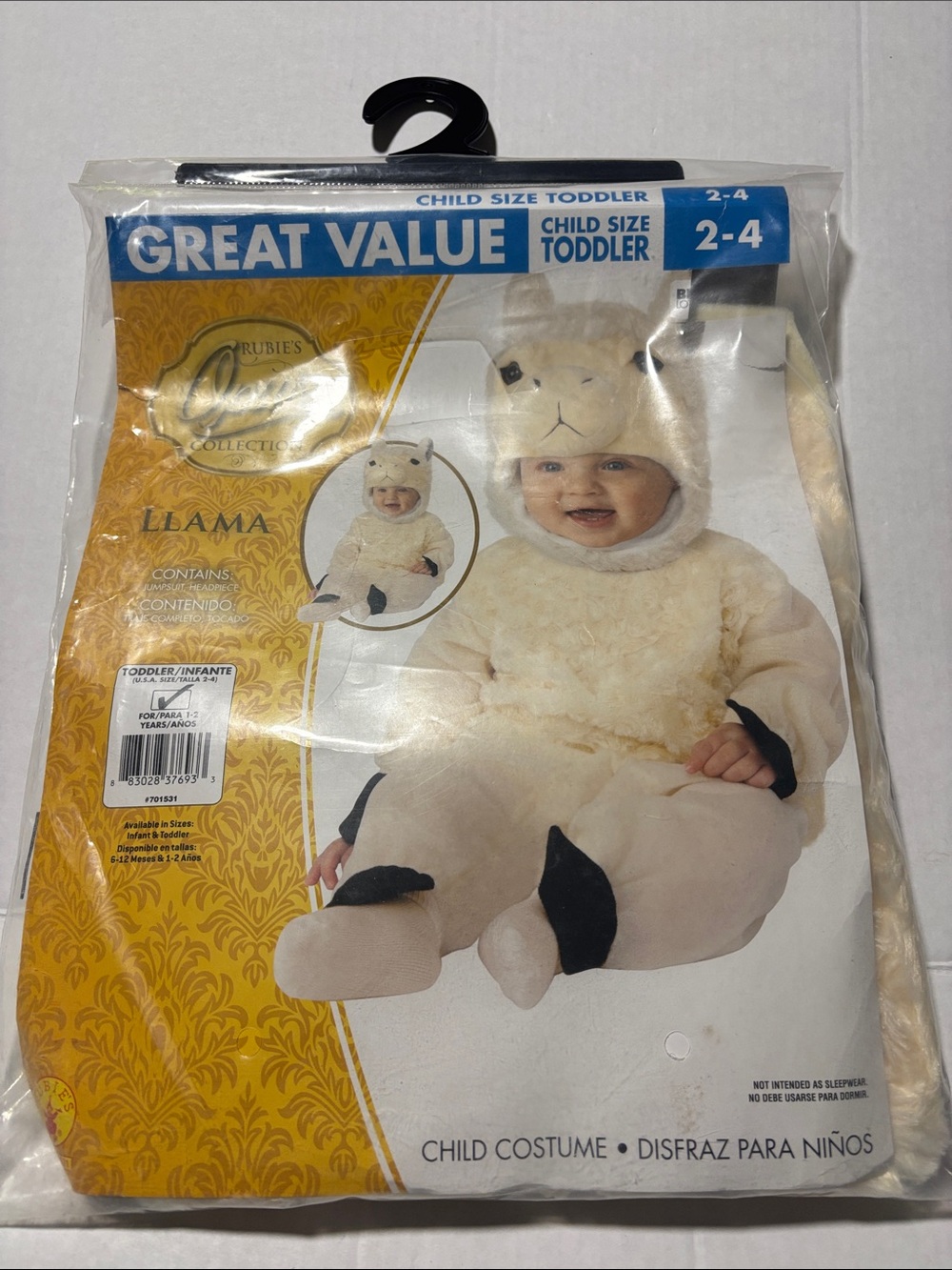Rubie's Toddler Llama Costume in Cream and Black